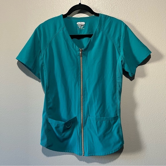 SCRUBAID- NEW Teal Short Sleeve Scrub Top with Pockets Size M - Picture 1 of 5